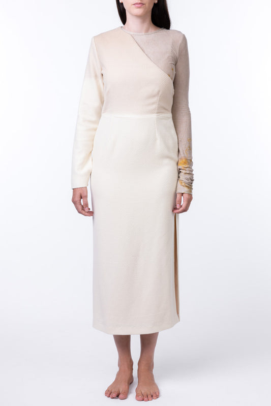 Artemide asymmetrical dress natural color