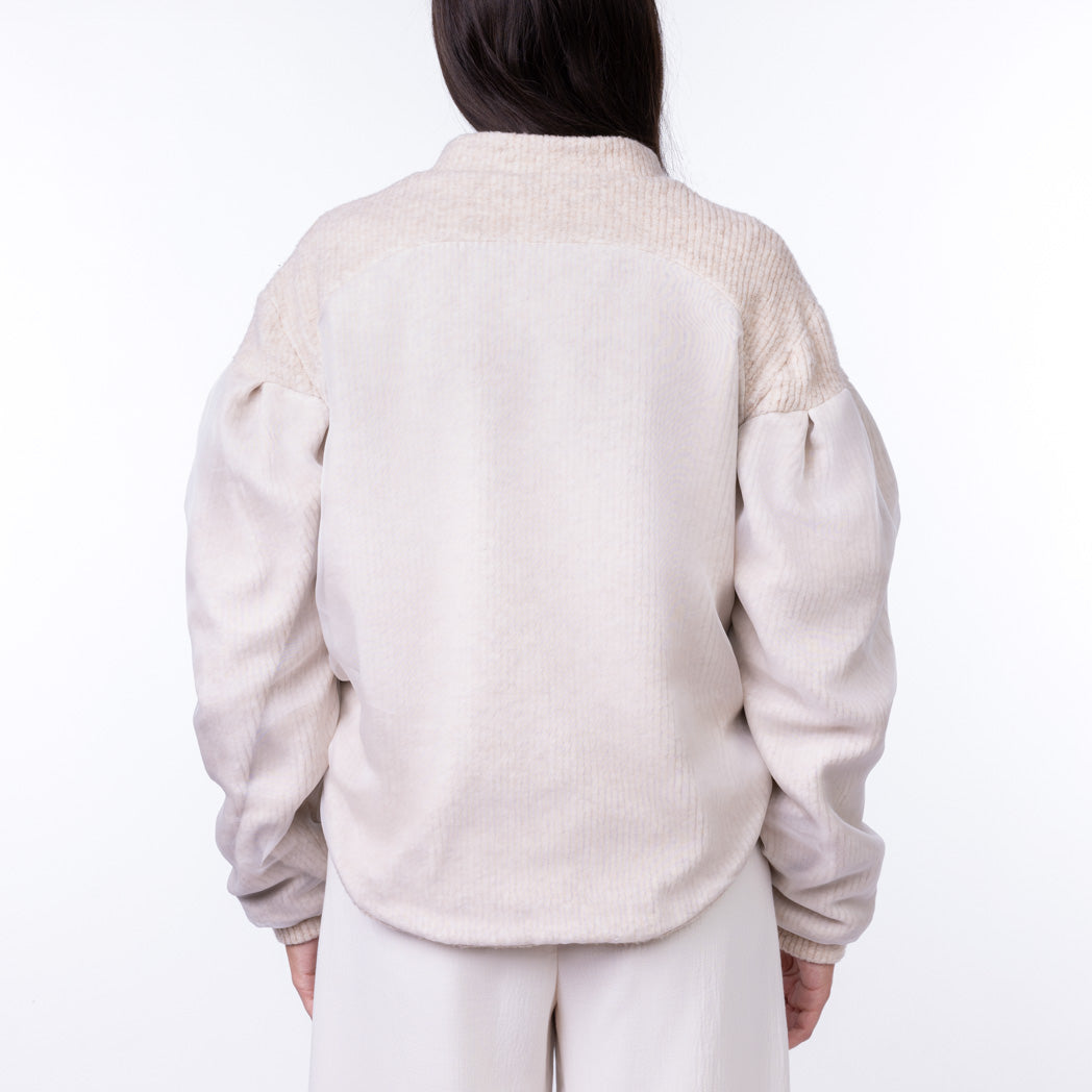 Tanis wool and organza bomber jacket