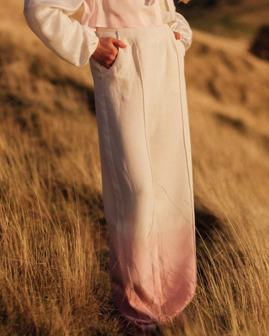 Pantaloni lunghi Elida con degradé naturale rosa