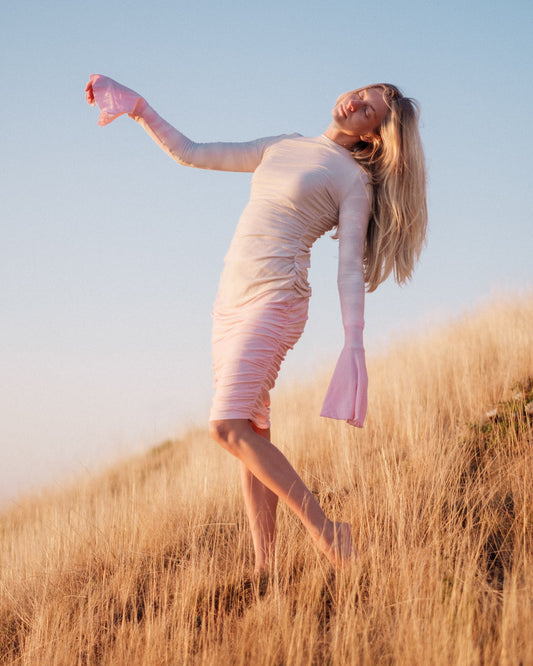 Midi dress in knit Venere mix natural dye