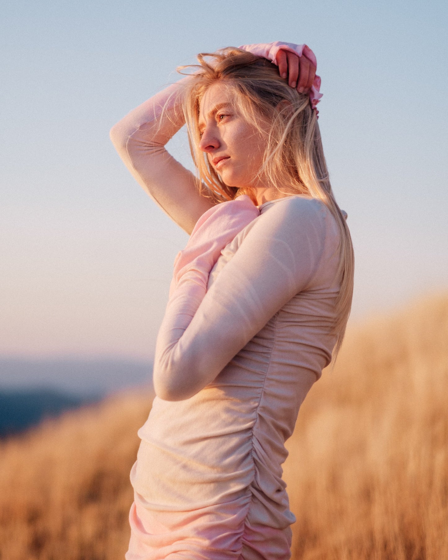 Midi dress in knit Venere mix natural dye