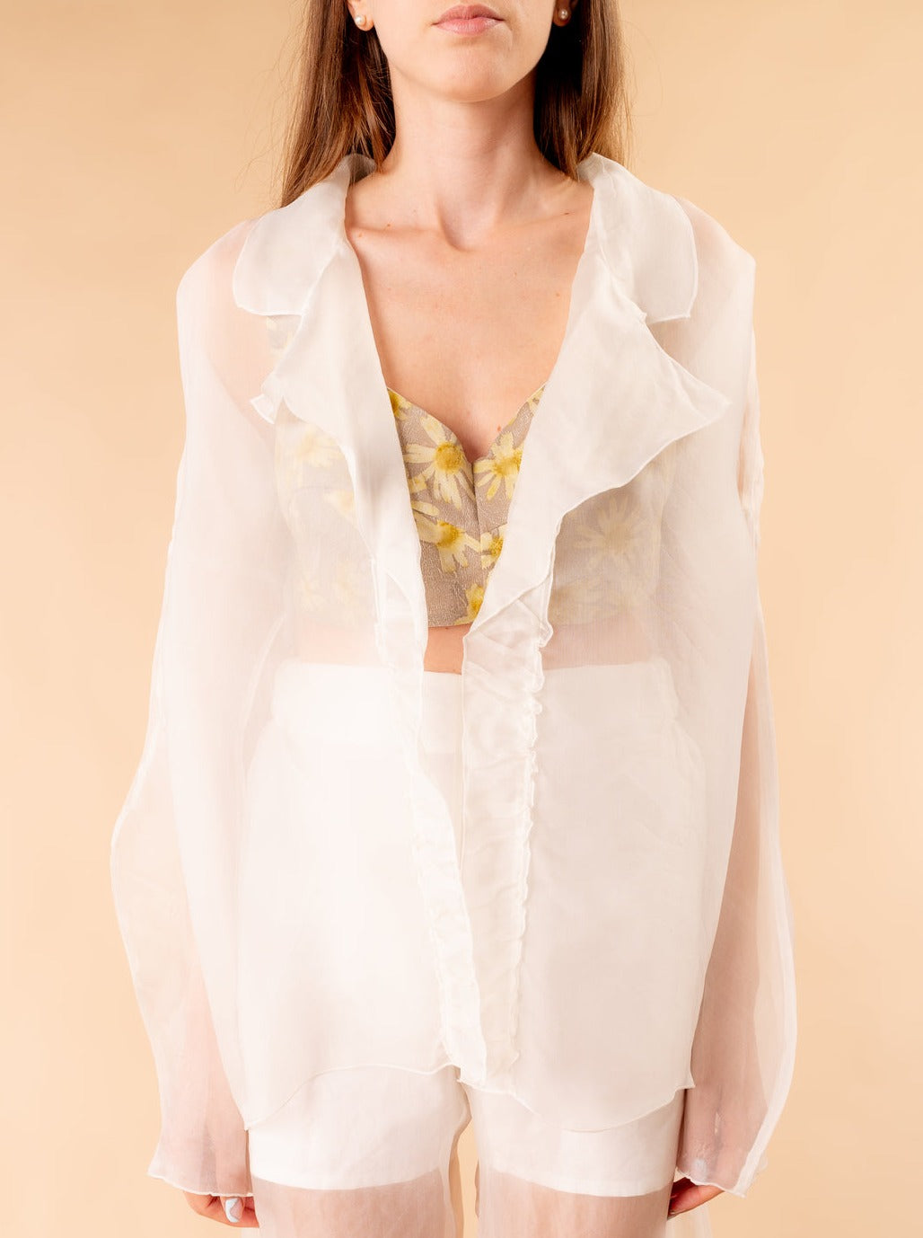 Giacca Ofelia in organza con rouches